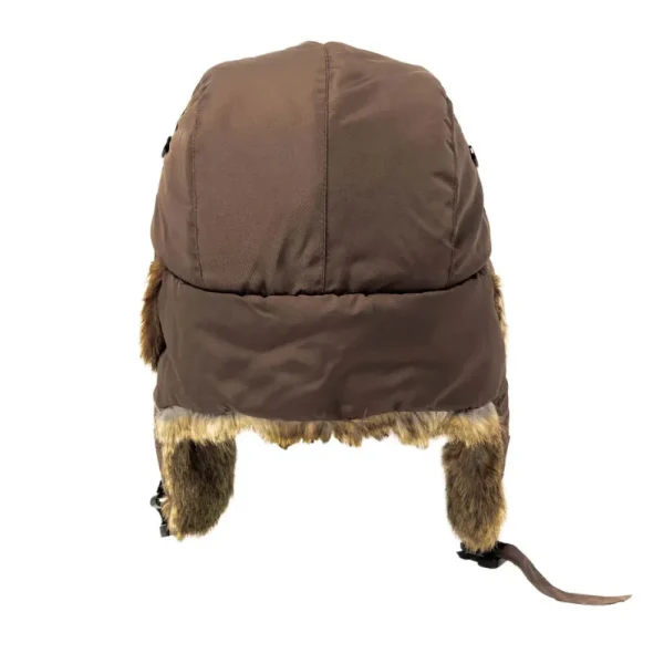 Crown Cap Toques | Crown Caps^Aviator with Rabbit Trim - Brown/Natural