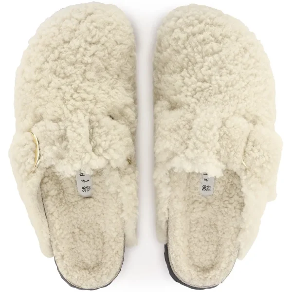 Birkenstock Clogs^Boston Big Buckle Teddy - Eggshell