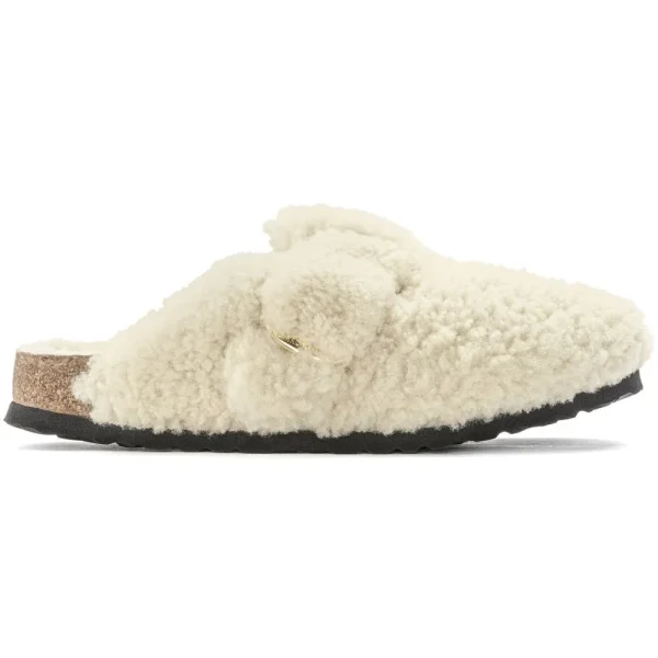Birkenstock Clogs^Boston Big Buckle Teddy - Eggshell