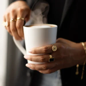 Leah Yard Designs Rings^Guardian Ring - Black C.Z.