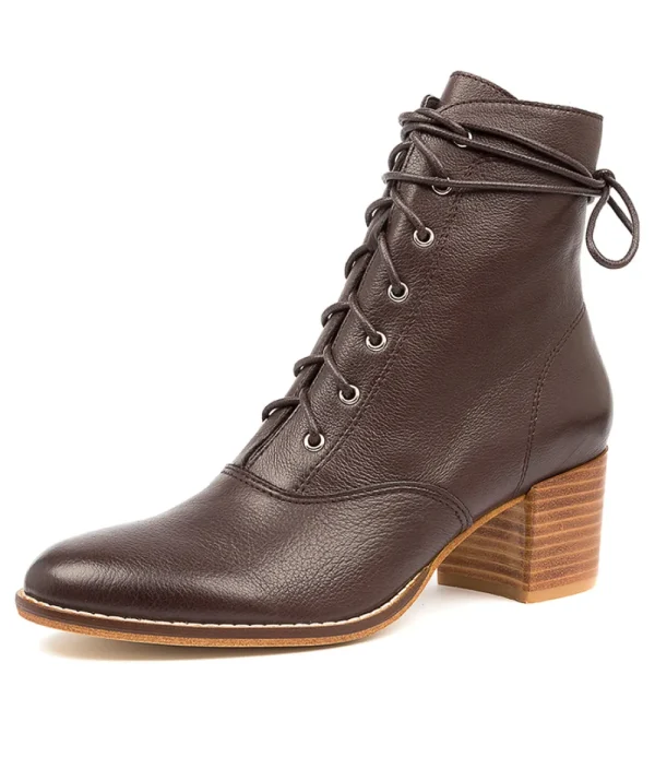 Django & Juliette Lace-Up | Heeled^Matza - Chocolate