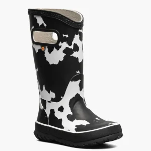 Bogs Rain^Rainboot Cow - Black and White
