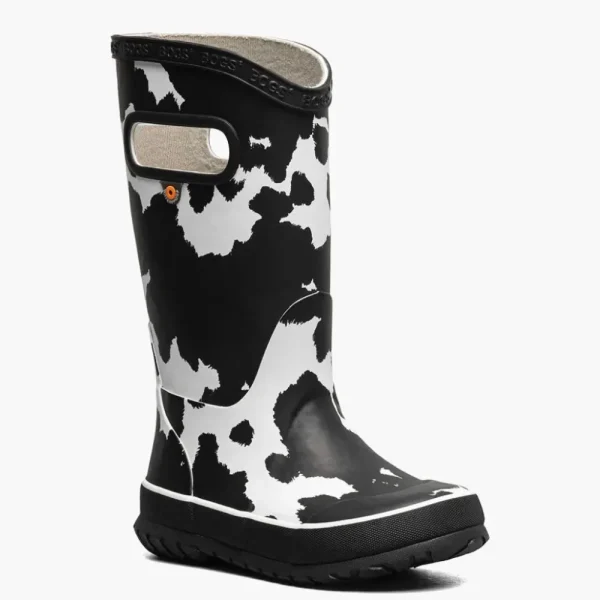 Bogs Rain^Rainboot Cow - Black and White
