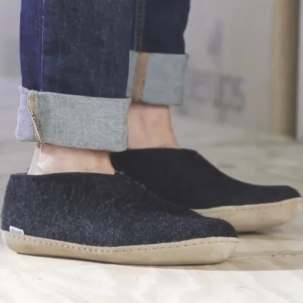 Glerups Glerups | Glerups^Shoe with Leather Sole - Charcoal