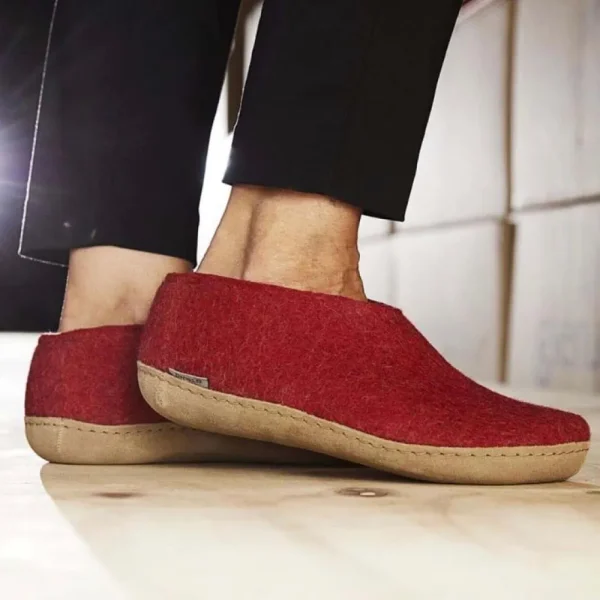 Glerups Glerups^Shoe with Leather Sole - Red