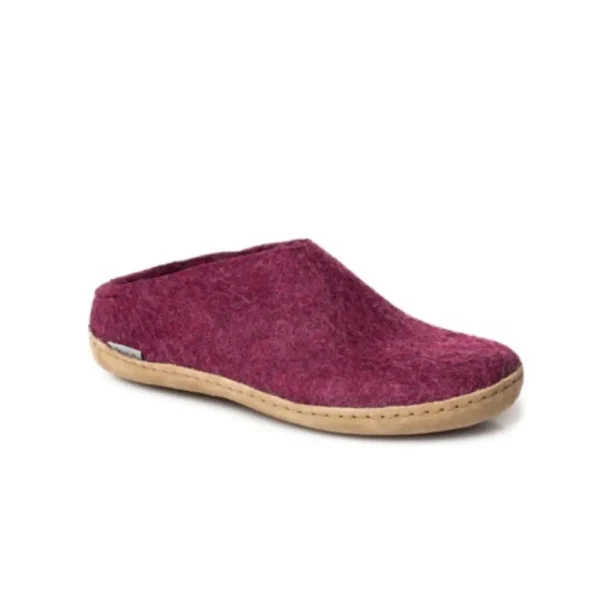 Glerups Glerups^Slip-on with Leather Sole - Cranberry