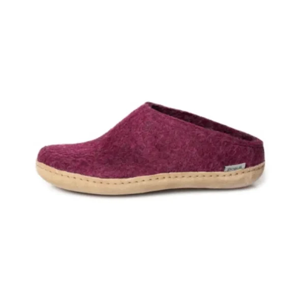 Glerups Glerups^Slip-on with Leather Sole - Cranberry