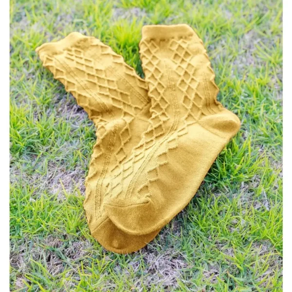 Very J Women's^Solid Argyle Crew Sock - Yellow