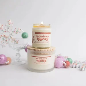 Prairie Creek Candles Candles^Wood Wick Jar Candle 8 oz - You Had Me at Eggnog