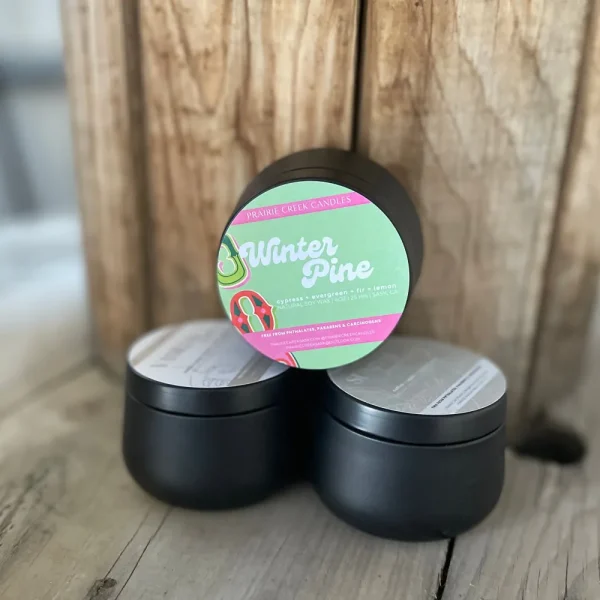 Prairie Creek Candles Candles^Wood Wick Tin Candle 4 oz - Winter Pine